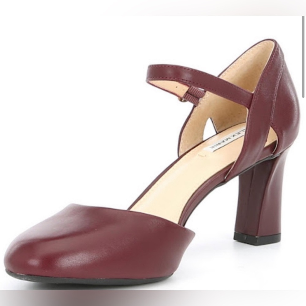 Alex Marie Burgundy Mary Jane Block Heel